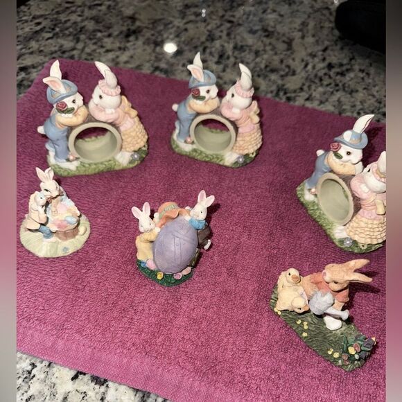 Easter Bunny Figurine Set - Picture 1 of 7